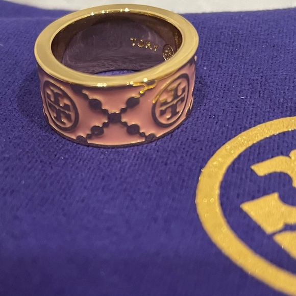 Tory Burch Gold and Pink Enamel  Size 6.
Wide style New No Box. - Picture 2 of 5